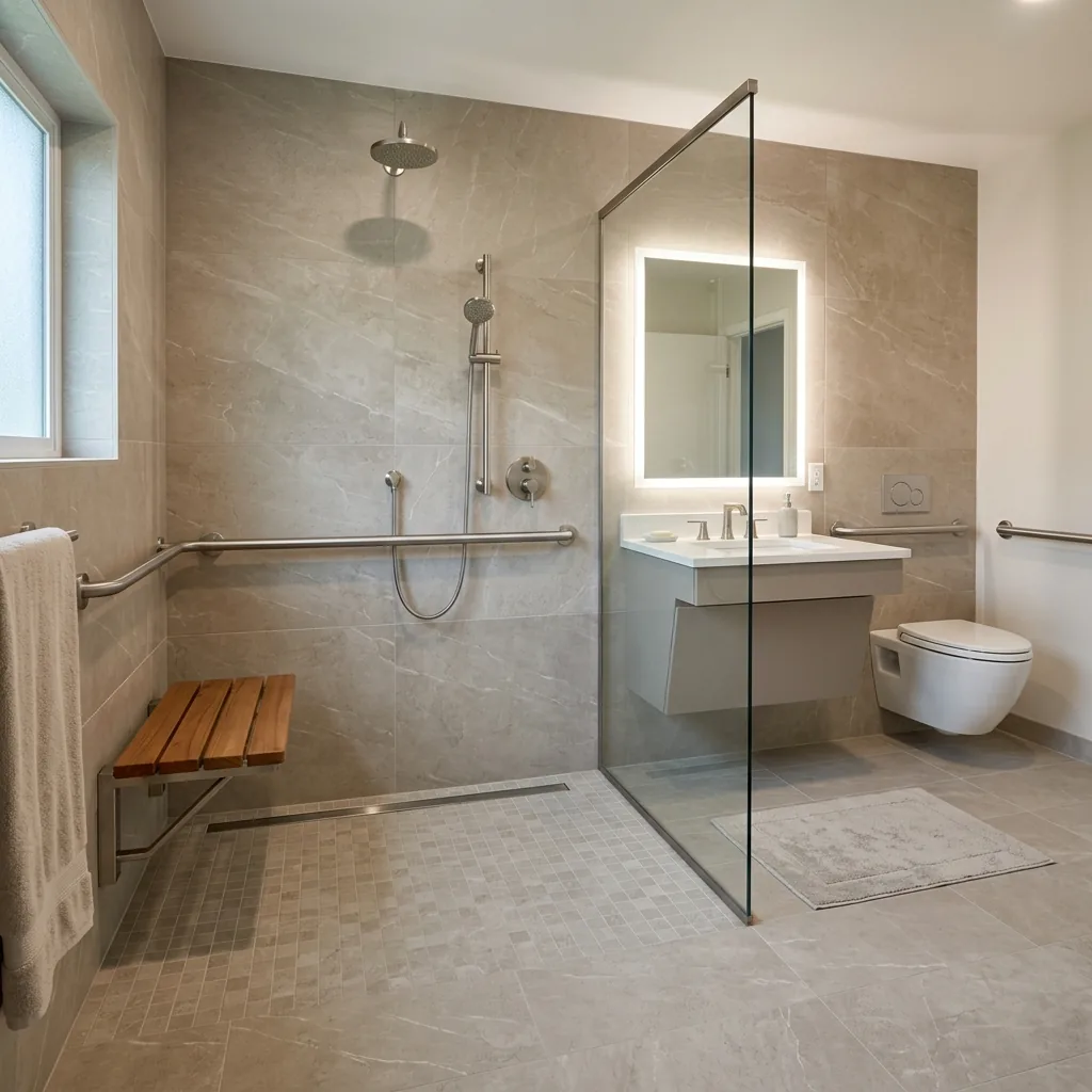 Professional tub-to-shower conversion with custom tile in a Magnolia Washington bathroom